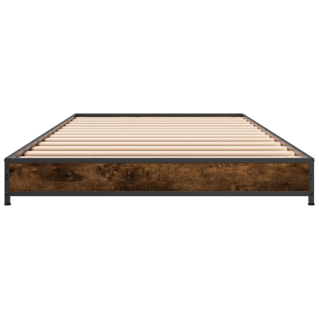 Bed Frame without Mattress Smoked Oak 100x200 cm